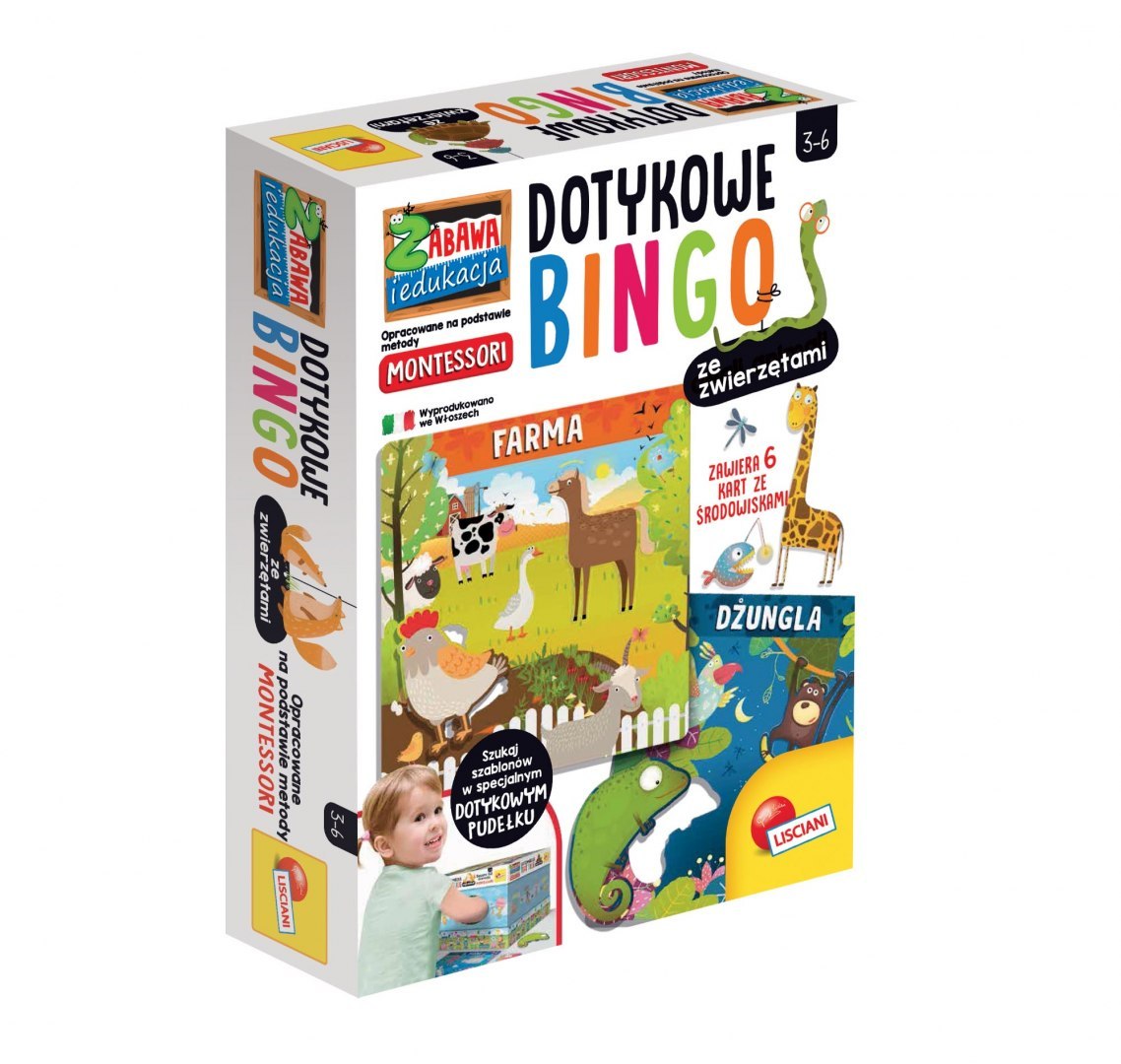 Lisciani : Montessori Plus : Bingo tactile avec des animaux